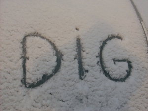 Dig when the weather is with us. Dig when the weather is with us.