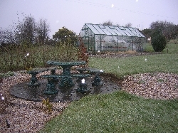 stone circle & greenhouse in snow stone circle & greenhouse in snow
